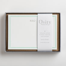 Load image into Gallery viewer, 8 CuriOsity Personalised Letterpress Notecards, Teresa Green