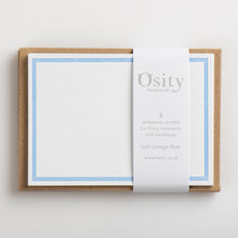 Load image into Gallery viewer, 8 CuriOsity Letterpress Notecards, Soft Vintage Blue