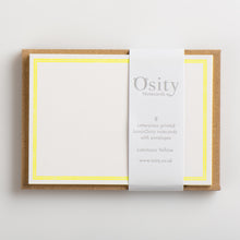 Load image into Gallery viewer, 8 LuminOsity Letterpress Notecards, Luminous Yellow