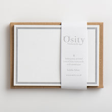 Load image into Gallery viewer, 8 LuminOsity Letterpress Notecards, Subtle Silver