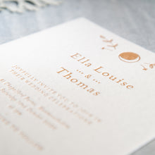 Load image into Gallery viewer, Osity wedding and party stationery letterpress printed in one colour sepia brown Autumn design