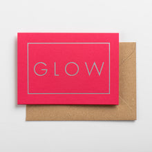 Load image into Gallery viewer, Glow Card, Silver on Hot Pink