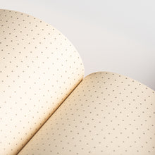 Load image into Gallery viewer, A5 notebook with 5mm dot grid on 110gsm recycled paper in a distinctive book white shade