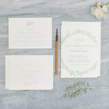 Load image into Gallery viewer, Osity wedding and party stationery letterpress printed in one colour Spring design