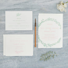 Load image into Gallery viewer, Osity wedding and party stationery letterpress printed in two colours Spring design
