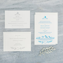 Load image into Gallery viewer, Osity wedding and party stationery letterpress printed in one colour Winter design