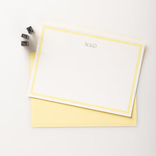 Load image into Gallery viewer, 8 CuriOsity Personalised Letterpress Notecards, Amelia Yellow
