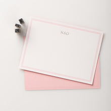 Load image into Gallery viewer, 8 CuriOsity Personalised Letterpress Notecards, Pink Powder
