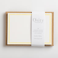 8 CuriOsity Letterpress Notecards, Amelia Yellow