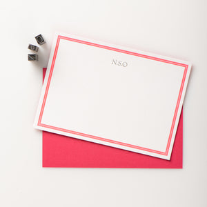 8 LuminOsity Personalised Letterpress Notecards, Hot Pink