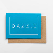 Load image into Gallery viewer, Dazzle Card, White on Swimming Pool Blue

