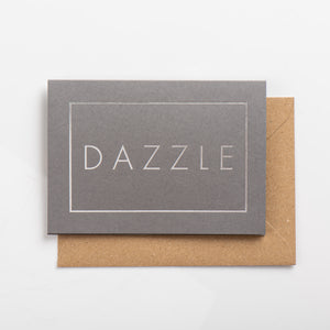Dazzle Card, Silver on Subtle Silver