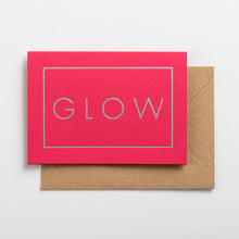 Load image into Gallery viewer, Glow Card, Silver on Hot Pink

