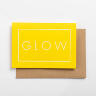 Glow Card, White on Luminous Yellow