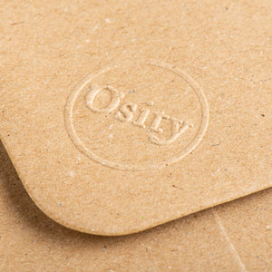 Recycled 110gsm Kraft envelope with embossed Osity logo