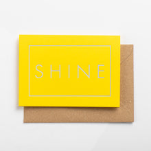 Load image into Gallery viewer, Shine Card, Silver on Luminous Yellow
