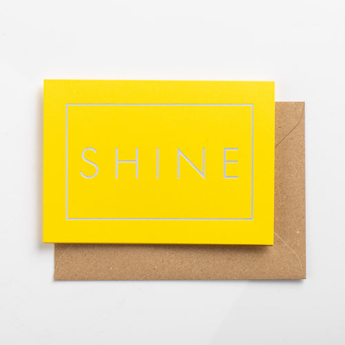 Shine Card, Silver on Luminous Yellow