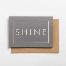 Load image into Gallery viewer, Shine Card, White on Subtle Silver
