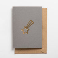 Shooting Star Card, Gold on Flint