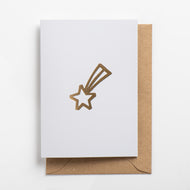 Shooting Star Card, Gold on Glacier