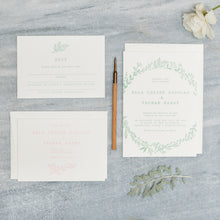 Load image into Gallery viewer, Osity wedding and party stationery letterpress printed in one colour Spring design
