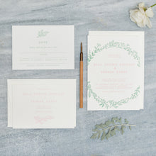 Load image into Gallery viewer, Osity wedding and party stationery letterpress printed in two colours Spring design
