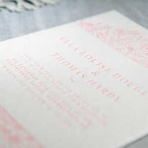 Osity wedding and party stationery letterpress printed in one colour pink Summer design