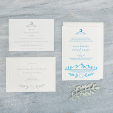 Load image into Gallery viewer, Osity wedding and party stationery letterpress printed in one colour Winter design
